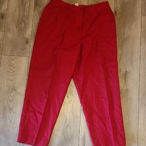 Elegant Red Wide Leg Women's Pants